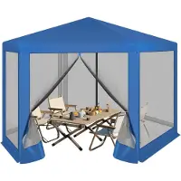 Markenlos Gartenpavillon - Schützender Rückzugsort - UV- und Schattenschutz - Atmungsaktives Insektenschutznetz - Einfache Montage - 380 cm x 250 cm x