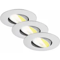 Briloner LEUCHTEN LED Einbauleuchte "DIMARA", silber (chromfarben, matt), 1, Ø 9cm H: 3cm, 1 Stk., Leuchten, 90x24 mm, Wohnzimmer, Flur, LED Einbauleuchte