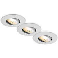 Briloner LEUCHTEN LED Einbauleuchte "DIMARA", chromfarben, matt, 1, Ø 9cm H: 3cm, 1 Stk., Leuchten, 90x24 mm, Wohnzimmer, Flur, LED Einbauleuchte