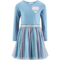 Happy girls Sommerkleid "Mädchenkleid", Mädchen, Gr. 134, EURO-Größen, bunt (dove blau), Stoff, 100% Baumwolle, normal, Kleider Sommerkleid