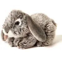 Uni Toys Uni-Toys - Widderkaninchen, liegend (grau) - 18 cm (Länge) - Plüsch-Hase, Kaninc