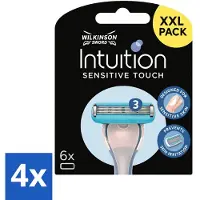 Wilkinson Intuition Sensitive Touch Rasierklingen-Nachfüllpackungen mit pflegendem Gel – 6 Klingen - Vorteilspack - 4 Stücke
