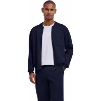 Falke Cotton Knit Herren Cardigan, XL, Blau, Baumwolle