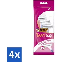BIC – Twin Lady – Rasierklingen – Doppelklinge – Einwegklingen – 5 Rasierklingen - Vorteilspack - 4 Stücke