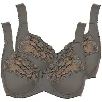 Viania Bügel-BH "2er Pack Bügel BH Helga", Damen, Gr. 80, Cup B, grau (graphite), Obermaterial: 64% Polyester PES. 13% Elasthan EL. 12% Polyamid PA. 11% Baumwolle CO., BHs Bügel-BH