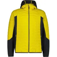 CMP wasserabweisende Herren Primaloft Hybrid Jacke mit Kapuze gelb 54