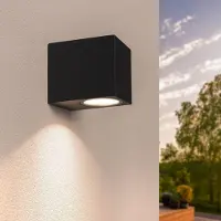 LEDVION Wandlampe IP54 35W Ohne GU10 Leuchtmittel schwarz dimmbar 220-240V