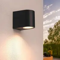 LEDVION Wandlampe IP54 35W Ohne GU10 Leuchtmittel schwarz dimmbar 220-240V