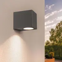 LEDVION 1er Set Wandleuchte IP54 35W GU10 dimmbar Cube ohne Leuchtmittel