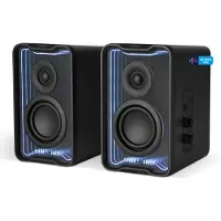 Edifier QR30 Aktiver Desktop-Lautsprecher mit Bluetooth V5.4, dynamische Lichteffekte – 30 Watt RMS – Schwarz