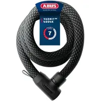 ABUS Kettenschloss YARNIT 4004K - leichtes Textilschloss für Sicherheit an Fahrrad und E-Scooter - flexibles Fahrradschloss mit Sicherheitslevel 7 - Länge 140 cm, schwarz