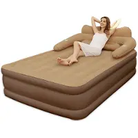 StarTech.com Aufblasbare Matratze 2 Personen - Camping Luftbett - 48 cm Höhe - Weiches hautfreundliches beflocktes PVC - Für Indoor und Outdoor - Braun