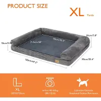 StarTech.com Hundebett - Extra Large orthopädische Hundematratze Sofa - Weiches Schaumstoffkissen - Abnehmbarer waschbarer Bezug - 100% Baumwolle - Grau