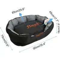 StarTech.com Hundebett - Sofa Hundebett XL Für Große Hunde - Wasserdichter 900D Oxfordstoff - Abnehmbarer Waschbarer Bezug - Kratzfest Robust - Maschinenwaschbar - Schwarz/Grau