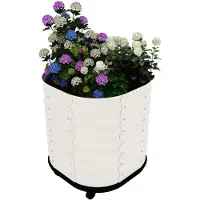 StarTech.com Galvanisiertes Hochbeet auf Rollen - Metall Pflanzkasten 60x60x70 cm - Mit Rädern - Selbstbewässerungs-Reservoir - Für Innen- und Außenbereich - Cremeweiß