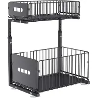 OEM Ausziehbarer Organizer, verstellbare Höhe, 2-stufiges Design, schwarz