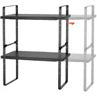 OEM Küchenschrankregal-Organizer, erweiterbar, stapelbares Design, schwarz
