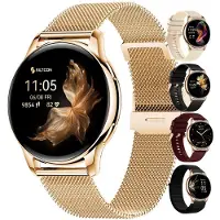 Siltcon Auréa Smartwatch Damen mit Telefonfunktion – 1,32 Zoll AMOLED, Schrittzähler und Herzfrequenz – 5 Armbänder – Silber
