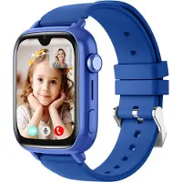 Protectly 4G GPS-Kinder-Smartwatch mit Telefonfunktion und SIM-Karte – SOS, Videoanruf, Kamera, WhatsApp und SMS – Blau
