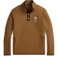 Ralph Lauren für Herren. 710B27074001 Braunes Heritage-Bär-Sweatshirt mit hohem Kragen (S), Lässig, Polyester
