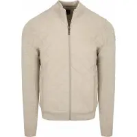 State of Art Strickjacke Zip Hybrid Wattiert Taupe