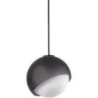 Ideal Lux Hängelampe Bloom, Ø 22 cm, schwarz, Metall/Glas