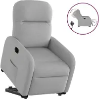 Syfax Relaxsessel mit Aufstehhilfe Elektrisch Wolkengrau Stoff