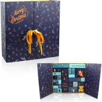 Sonstiges Adventskalender zum Befüllen, DIY Weihnachtskalender mit 24 Geschenkboxen, blau