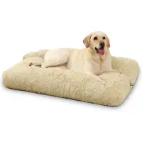 Sonstiges Hundebett Waschbar Plüsch 90x60cm Khaki Beige Rutschfeste Unterseite