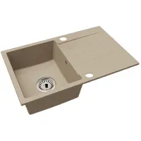 Kondela Granit-Küchenspüle mit Siphon Rovana 79,5x49,5 cm - beige