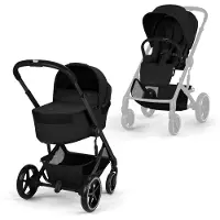 Cybex Balios S Lux Kinderwagen inkl. Cot S LUX Babywanne - Kollektion 2026/2027, Farbe:Moon Black