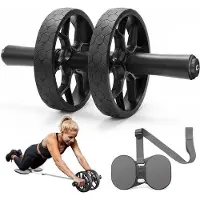 OEM Bauchtrainer zu Hause - Selbstrollendes Widerstandsband - Bauchmuskeln trainieren - Max 150 kg - Grau