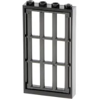 LEGO 1x Fenster Rahmen 1x4x6 schwarz Türblatt Gitter perldunkel grau 92589 60596
