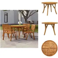 vidaXL Gartentisch Ø 110 cm Massivholz Akazie - Gartentische