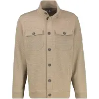 Lerros Sweatjacke "Maskulines Overshirt aus bequemem Baumwollmischgewebe", Herren, Gr. L, beige (gravel beige), 90% Baumwolle, 10% Polyester, Sweatjacken Sweatjacke