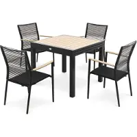 Di volio Gartenmöbel PAVIA, ausziehbarer Gartentisch mit 4 Stühlen - Set, Essgruppe für 4 Personen, langlebig & wetterfest, aus hochwertigen Materialien