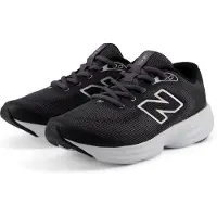 New Balance Laufschuh "411", Damen, Gr. 38, schwarz-weiß (schwarz, magnet, silber metallic), Synthetik, Textil, Schuhe Laufschuh