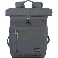 Travelite Freizeitrucksack "BASICS Rollup Rucksack", Damen, Gr. B/H/T: 37cm x 60cm x 16cm, grau (anthrazit), Polyester, Rucksäcke Freizeitrucksack, mit variablem Rollup-Verschluss