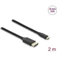 DeLOCK 80165, 2 m, USB Typ-C, DisplayPort, Männlich, Männlich, Gerade