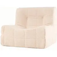 KOMFOTTEU Sitzsack Sessel, gepolsterter Sofasessel ohne Armlehnen, bequemer Loungesessel mit weichem Teddy-Fleece-Bezug und rutschfester Unterseite, Einzelsessel für Wohnzimmer, Schlafzimmer, Büro