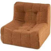 KOMFOTTEU Sitzsack Sessel, gepolsterter Sofasessel ohne Armlehnen, bequemer Loungesessel mit weichem Teddy-Fleece-Bezug und rutschfester Unterseite, Einzelsessel für Wohnzimmer, Schlafzimmer, Büro