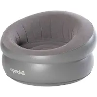 Markenlos Luftbett mit Gevloktem PVC - Nocturne Grau, Eine Größe