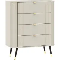 3Xeliving Kommode mit 4 Schubladen, Kaschmir, 78, 4 x 40 x 98, 4 cm