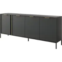 3Xeliving Breite Kommode für Wohn- und Schlafzimmer, Anthrazit, 203 x 39, 5 x 81, 4 cm