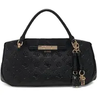 GUESS Handtasche Carmella, 3 Fächer, Schwarz, mit Logo
