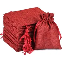 Generisch Jutebeutel, kleine Geschenktüten für Hochzeit, Verlobung, Adventskalender - 10-5 x 15-5 cm