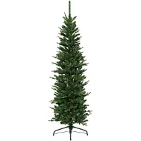 ECD-Germany Künstlicher Weihnachtsbaum 150 cm, Weihnachtsdeko Innen, Tannenbaum Naturgetreu Christbaum Grün mit Standfuß, Kunstbaum schmal 689 Spitzen