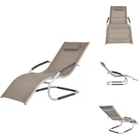 vidaXL Sonnenliege mit Kissen Aluminium und Textilene Taupe - Sonnenliegen
