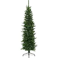ECD-Germany Künstlicher Weihnachtsbaum 180 cm, Weihnachtsdeko Innen, Tannenbaum Naturgetreu Christbaum Grün mit Standfuß, Kunstbaum schmal 933 Spitzen