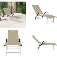 vidaXL Sonnenliege Textilene und Aluminium Creme - Sonnenliege - Sonnenliegen - Gartenliege - Gartenliegen